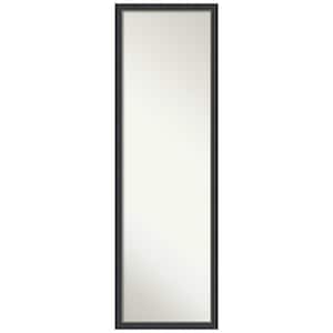 Stylish Black 16 in. x 50 in. Non-Beveled Traditional Rectangle Wood Framed Full Length on the Door Mirror in Black