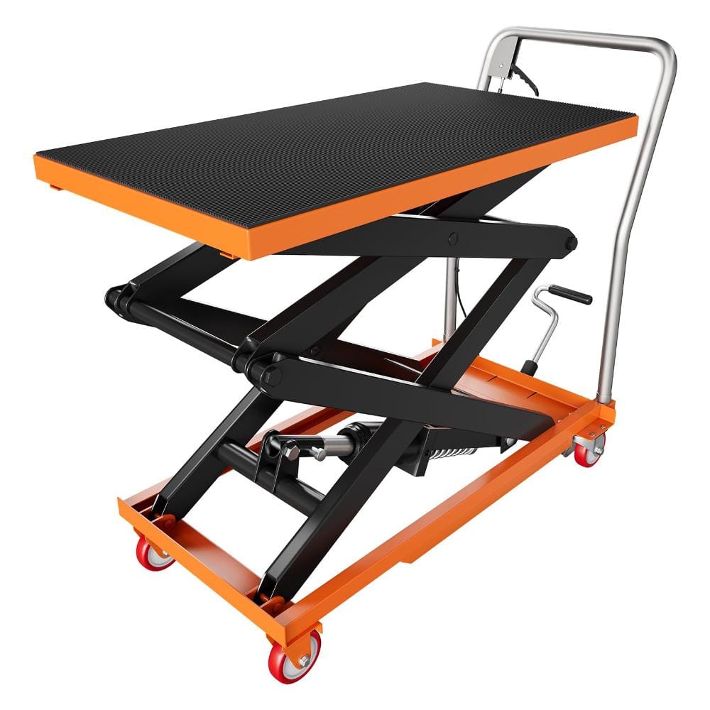Hydraulic Double Scissor Lift Table Cart with Adjustable Height