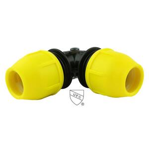 1 in. IPS DR 11 Underground Yellow Poly Gas Pipe 90-Degree Elbow