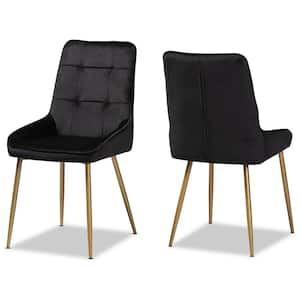 Gavino Black and Gold Dining Chair (Set of 2)