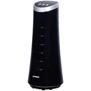 12 in. Desktop Black Ultraslim Oscillating Tower Fan