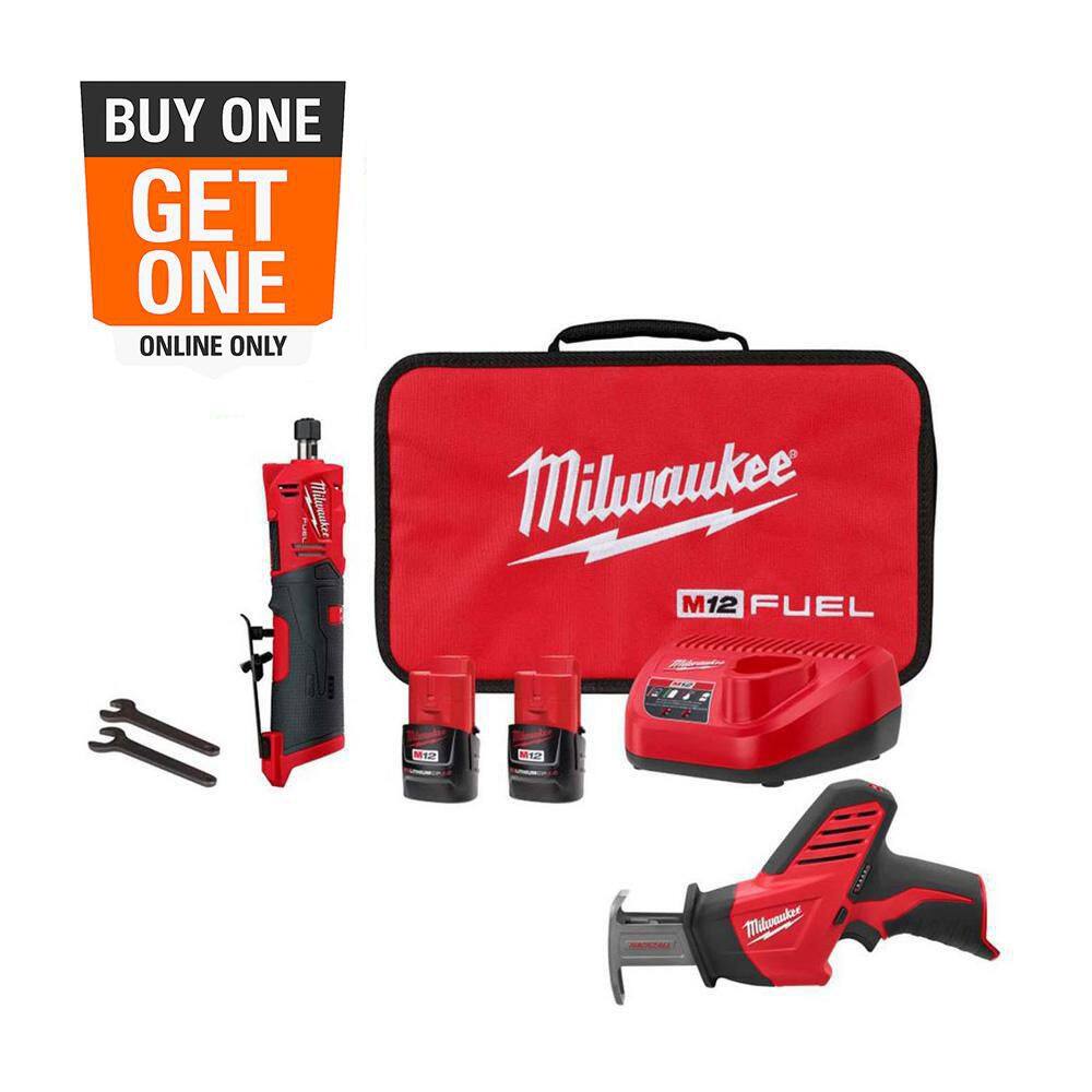 M12 FUEL 12V Lithium-Ion Brushless Cordless 1/4 in. Straight Die Grinder Kit w Two 2.0 Ah Batteries & Reciprocating Saw price history on PriceWatchPro