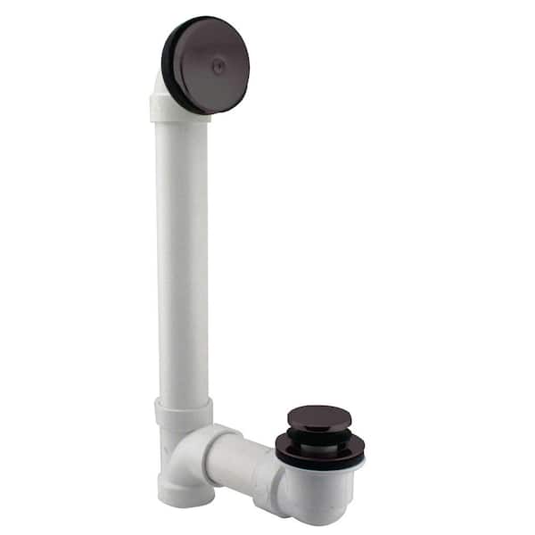 Westbrass 1-1/2 in. x 12 in. Bath Waste & Overflow with One-Hole Faceplate and Tip-Toe Drain - Sch. 40 PVC, Oil Rubbed Bronze