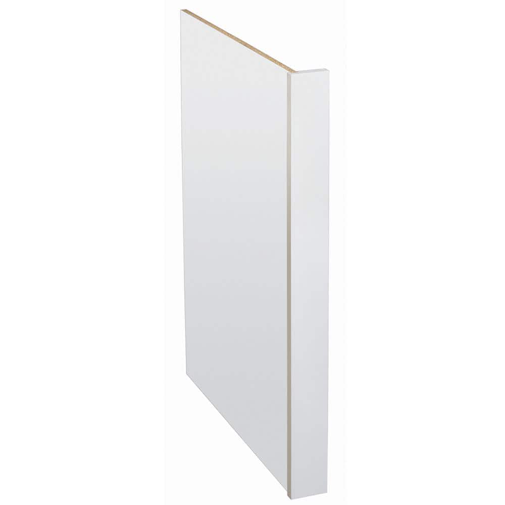 Hampton Bay Westfield Feather White Kitchen Cabinet End Panel With Attached Fill Strip (3 in. W x 23.75 in. D x 35 in. H)