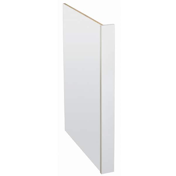 Hampton Bay Westfield Feather White Kitchen Cabinet End Panel With Attached Fill Strip (3 in. W x 23.75 in. D x 35 in. H)