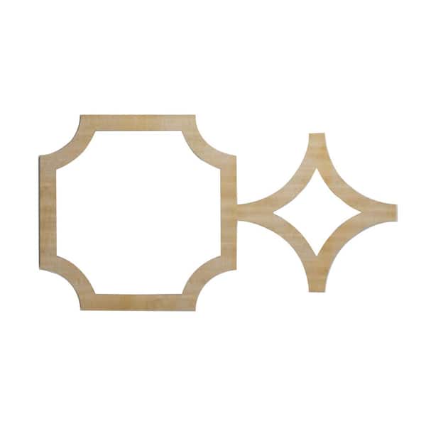 Ekena Millwork 13 3/8 in. x 7 3/8 in. x 1/4 in. Hickory Extra Small Anderson Decorative Fretwork Wood Wall Panels (10-Pack)