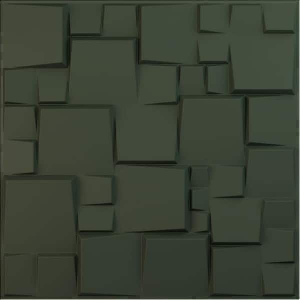 Ekena Millwork 19 5/8 in. x 19 5/8 in. Modern Square EnduraWall Decorative 3D Wall Panel Satin Hunt Club Green 12-Pack for 32.04 Sq.Ft.