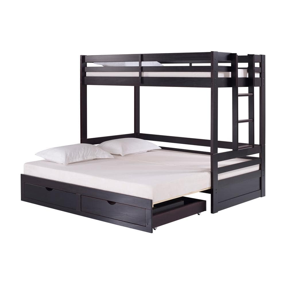 Alaterre Furniture Jasper Espresso Twin, Black Bunk Beds With Storage
