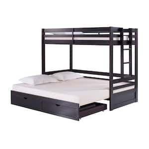 Jasper Espresso Twin Bunk Bed with Extending Day Bed and Storage Drawers