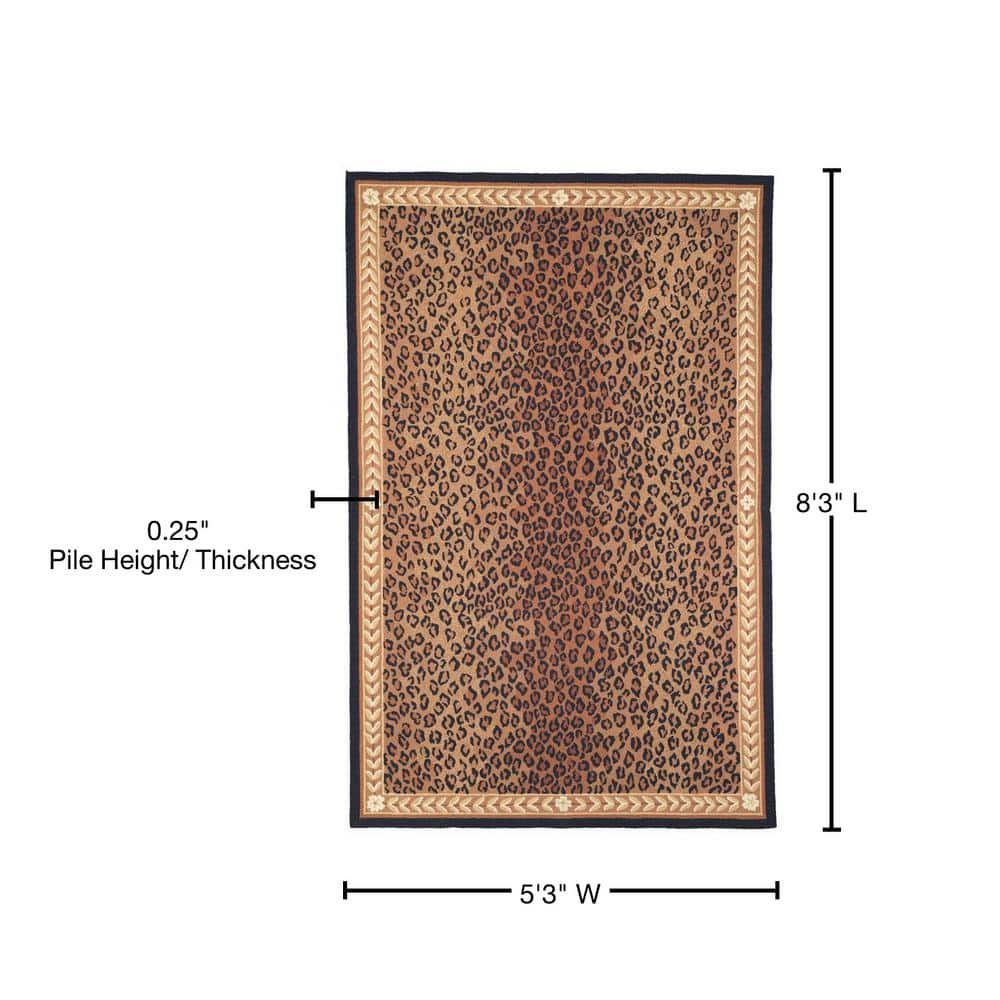 Chelsea Black and Brown Hand-Hooked Wool Area Rug