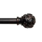 Vine 36 in. - 72 in. Adjustable Length 1 in. Curtain Rod Kit Oil Rubbed Bronze with Finial
