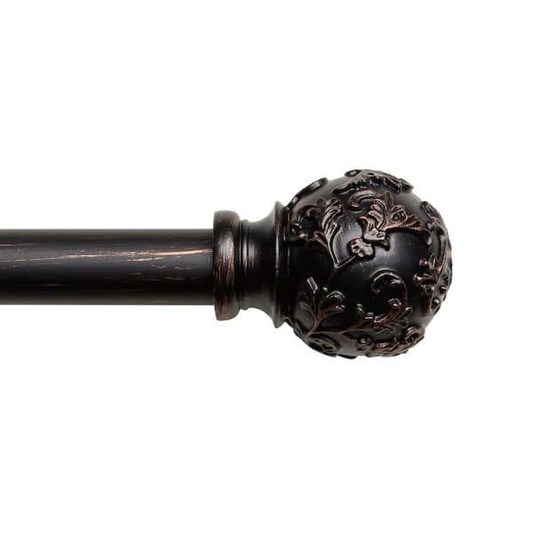 EXCLUSIVE HOME Vine 36 in. - 72 in. Adjustable Length 1 in. Curtain Rod Kit Oil Rubbed Bronze with Finial