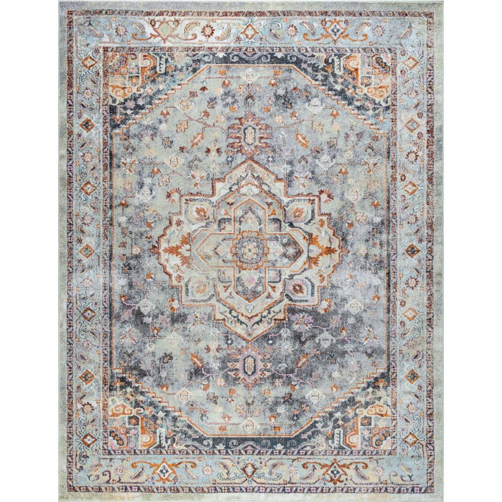 Tayse Wakefield 8 X 10 (ft) Gray Indoor Spot Clean Only Area Rug