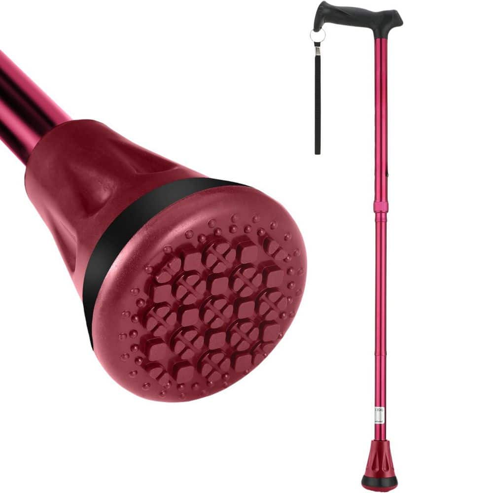 1-Pack 38 in. Extended Length Foldable Adjustable Collapsible Walking Cane for Seniors, Adults, Daily Mobility in Red price history on PriceWatchPro