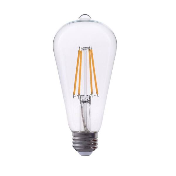 TriGlow 40-Watt Equivalent ST19 Dimmable Filament Glass LED Light Bulb Warm White