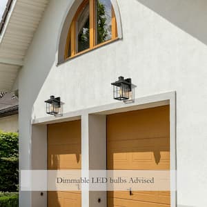 Modern Outdoor Wall Light with Motion Sensor, 1-Light Black Exterior Sconce for Porch Garage Pergola Gazebo Deck Garden