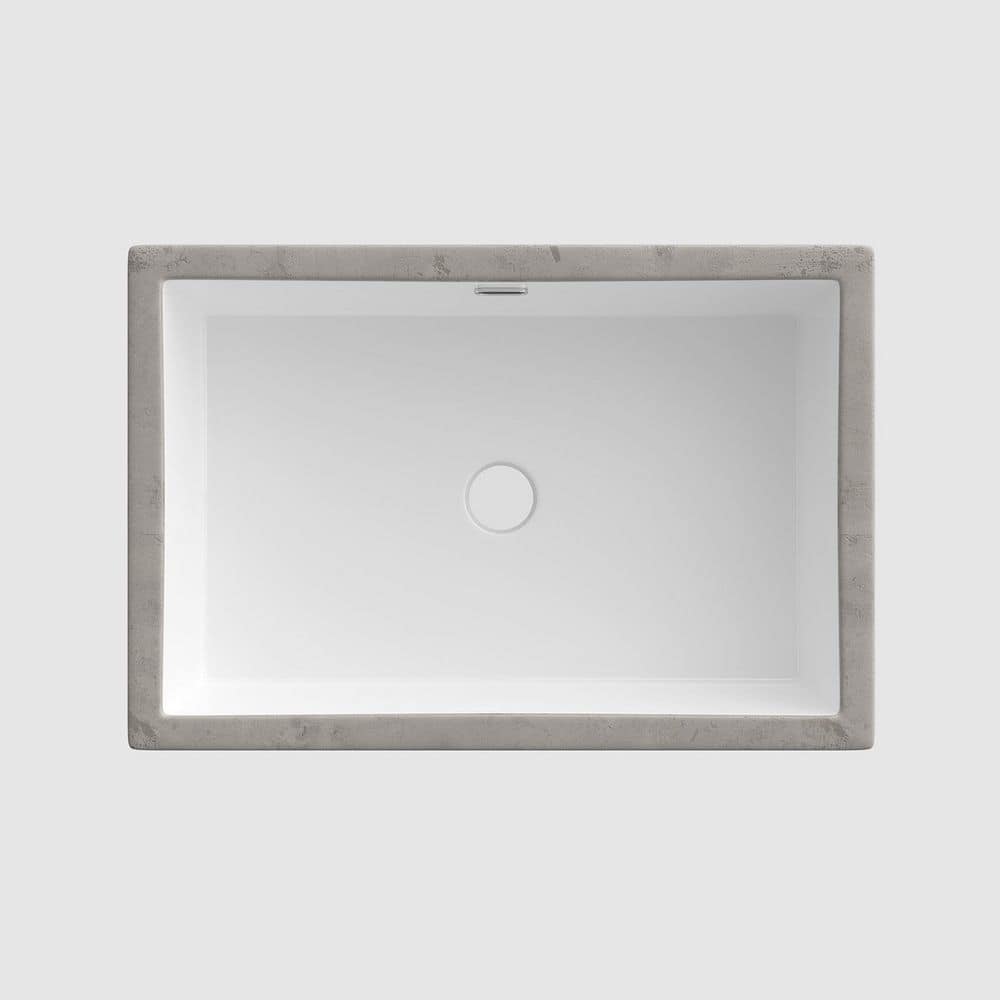 27.6 in. L x 15.7 in. W Rectangle Undermount Bathroom Sink in White Porcelain Ceramic with Overflow price history on PriceWatchPro