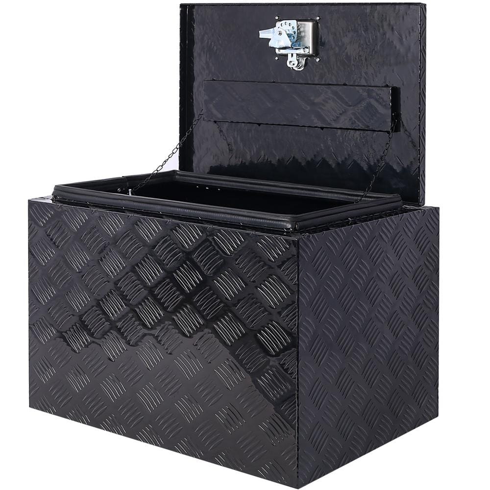 Amucolo 17.7 in. H x 24 in. W x 17.3 in. D Black Aluminum Tool Box ...