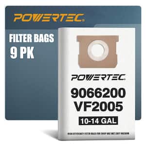 10 Gal.-14 Gal. Filter Bags for Shop Vac VF2005 9066200 Type F Vacuum (9-Pack)