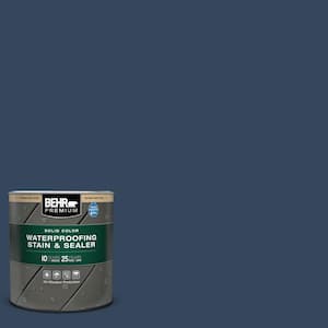 1 qt. #MQ5-54 Compass Blue Solid Color Waterproofing Exterior Wood Stain and Sealer