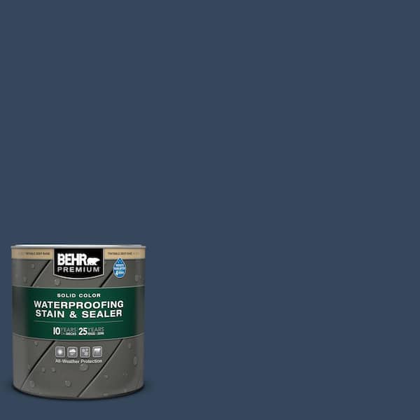 1 qt. #MQ5-54 Compass Blue Solid Color Waterproofing Exterior Wood Stain and Sealer