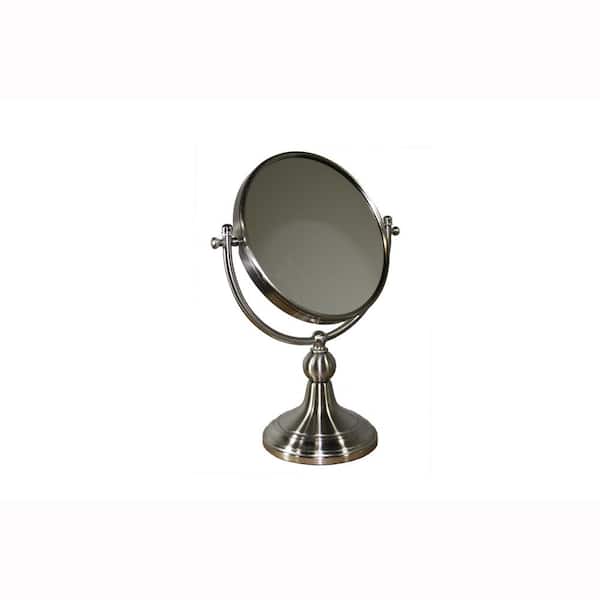 ORE International 5.5 in. x 14 in. Free Standing Round X7 Magnify Makeup Mirror