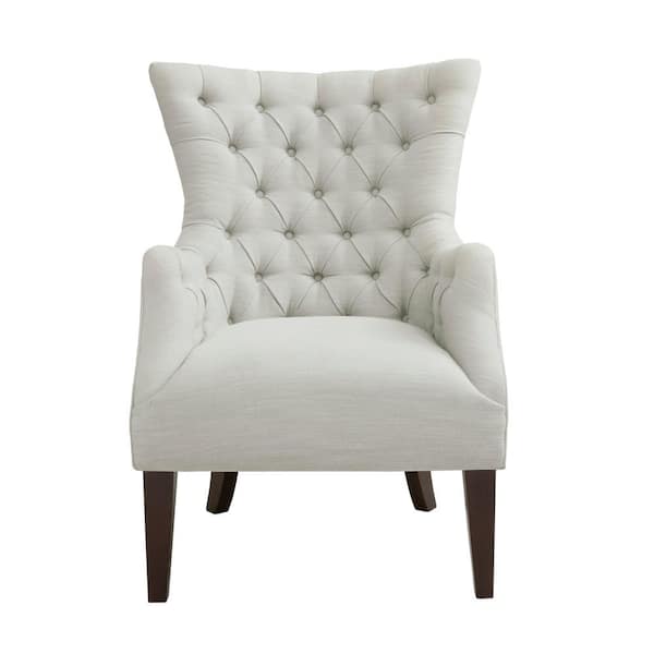 Madison Park Isa Ivory Wingback Chair with Button Tufted