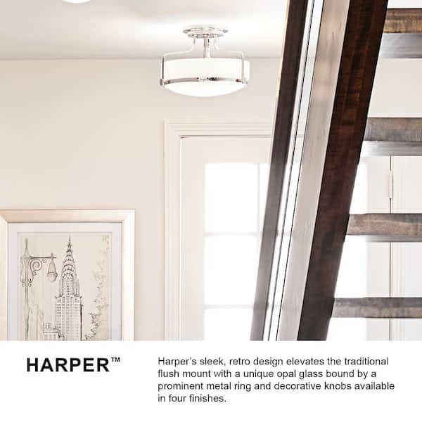 HINKLEY Hinkley Harper Large Semi-Flush Ceiling Light, Oil Rubbed