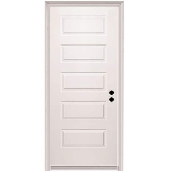 32 in. x 80 in. Rockport Left-Hand Primed Composite 20-Minute Fire-Rated House-to-Garage Single Prehung Interior Door