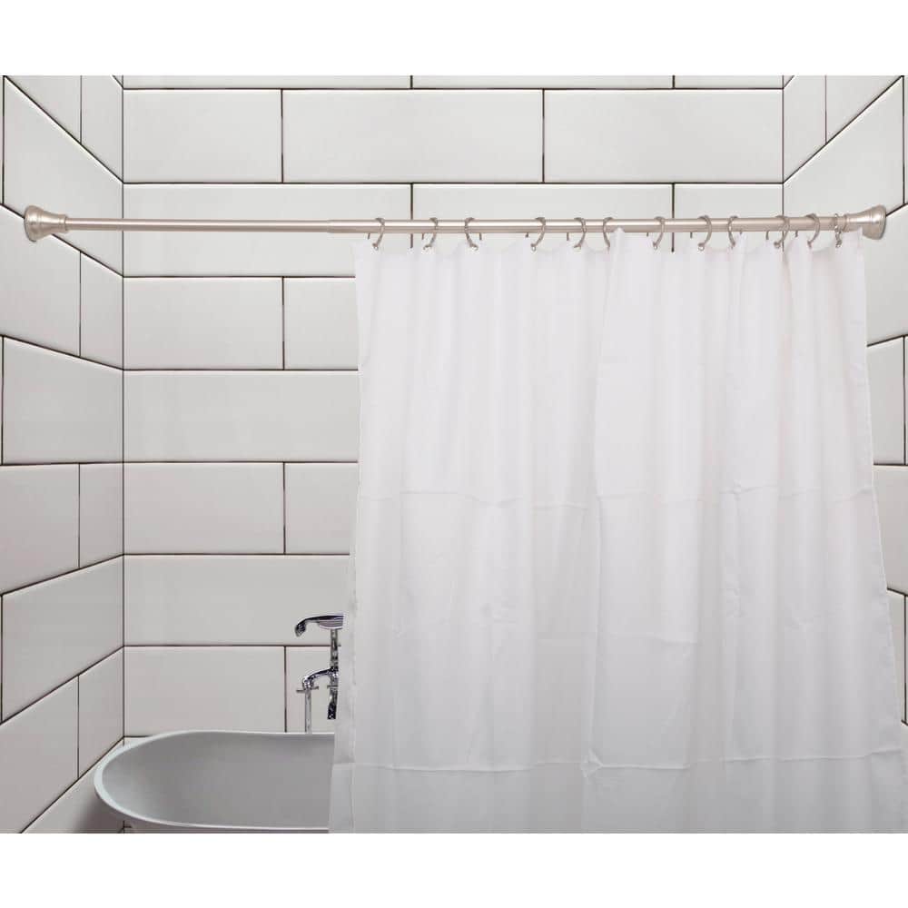 72" Brushed Nickel Aluminum Decorative Tension Shower Rod
