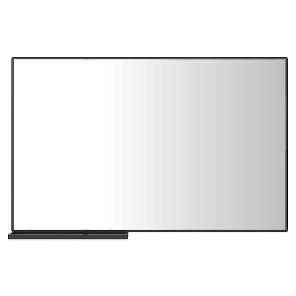 Unbranded 47.2 in. W x 30 in. H Rectangular Aluminium Framed Wall Bathroom Vanity Mirror With Storage Rack in Black