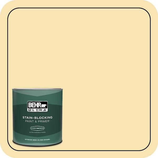 BEHR ULTRA 1 qt. #370C-3 Sweet Corn Extra Durable Semi-Gloss Enamel Interior Paint & Primer