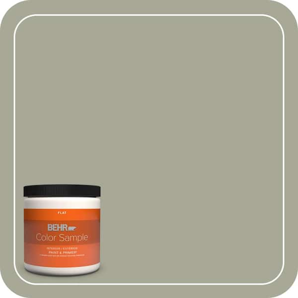 BEHR PREMIUM PLUS 8 oz. #PPU10-16 Simply Sage Flat Interior/Exterior Paint & Primer Color Sample