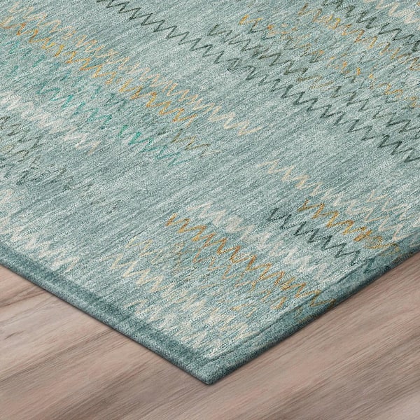Chantille Machine Washable Indoor/Outdoor Abstract ACN2887 Teal 2 ft. x 3 ft. Accent Rug