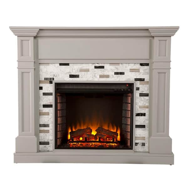 Southern Enterprises Tanderson 48 in. Electric Fireplace in Gray