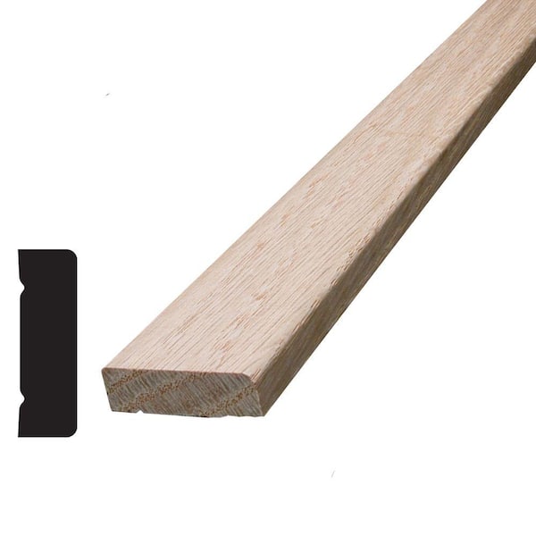 3/8 in. D x 1-1/4 in. W x 84 in. L Unfinished Oak Wood Stop Moulding Drip Cap Moulding