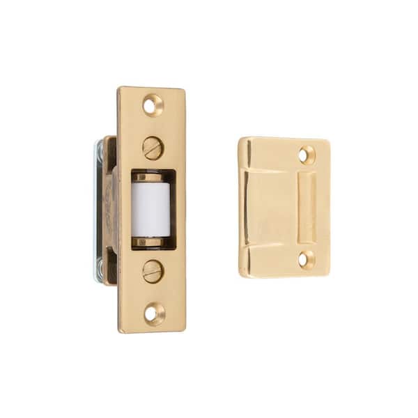 idh by St. Simons Solid Brass Heavy-Duty Silent Roller Latch with Square Strike Adjustable in Polished Brass