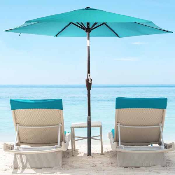 Wateday 7.5 ft. Metal Outdoor Market Tilt Patio Umbrella in Blue
