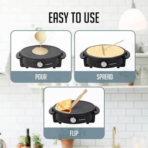 Electric Crepe Maker Pizza Pancake Machine Non-Stick Griddle