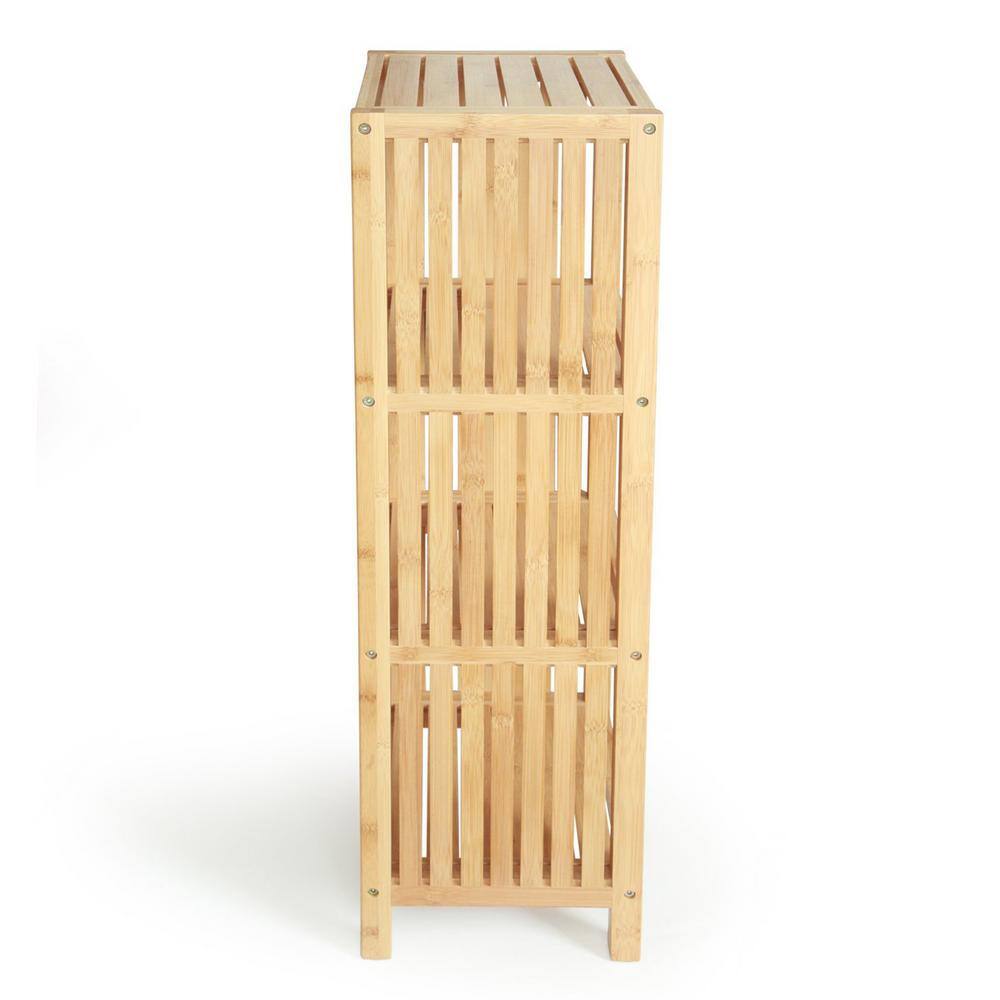 Natural Bamboo 4-Tier Freestanding Storage Shelf