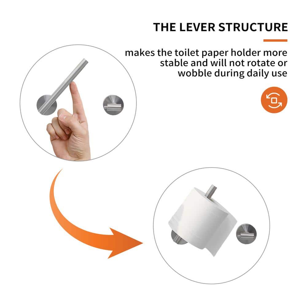 Brushed Nickel Wall Mounted Pivoting Toilet Paper Holder