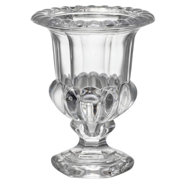 Set of 2 5.9 in. H Clear Glass Urn Table Vases