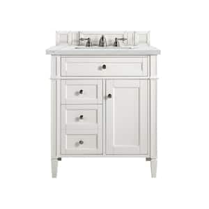 Brittany 30.0 in. W x 23.5 in. D x 34 in. H Bathroom Vanity in Bright White with Ethereal Noctis Quartz Top