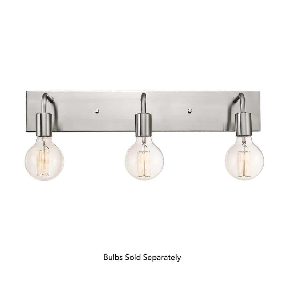 Holden 24.03 in. 3-Light Brushed Nickel Vanity Light