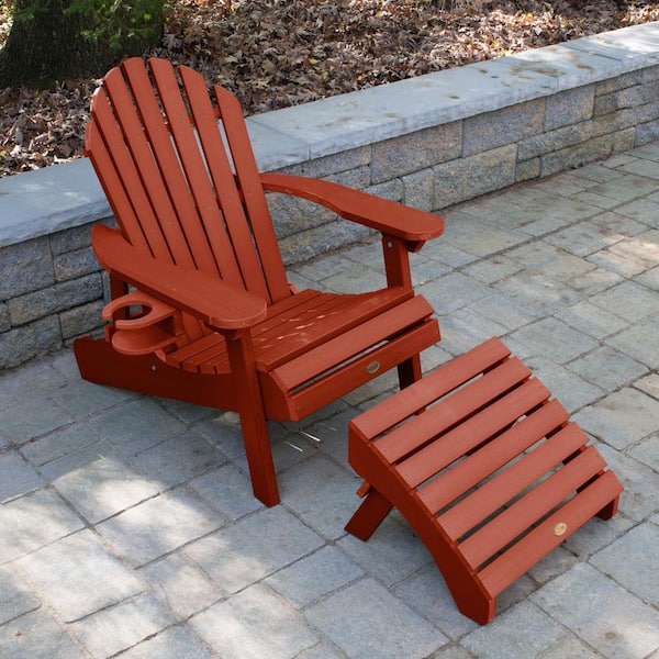 Highwood Hamilton Rustic Red 3-Piece Recycled Plastic Outdoor Seating Set