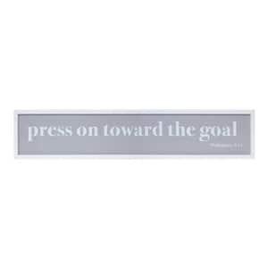 25 in. x 9.75 in. White, Grey Press on Toward The Goal Wall Art 1-Piece