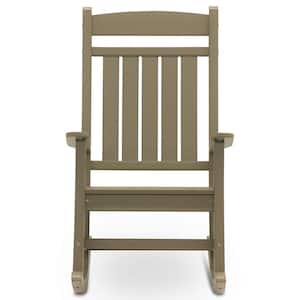 Classic Rocker Weathered Wood Plastic Outdoor Rocking Chair