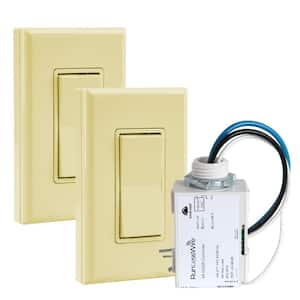 3-Way Wireless and Battery-Free Switch Kit For Lights (Includes 2 Single Rocker Switches and 1 Receiver)