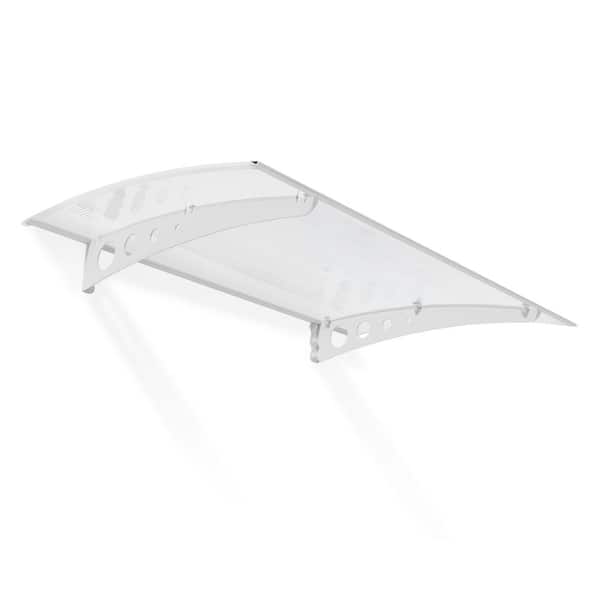 CANOPIA by PALRAM Lyra 3 ft. x 4 ft. White/Diffused Door and Window Fixed Awning
