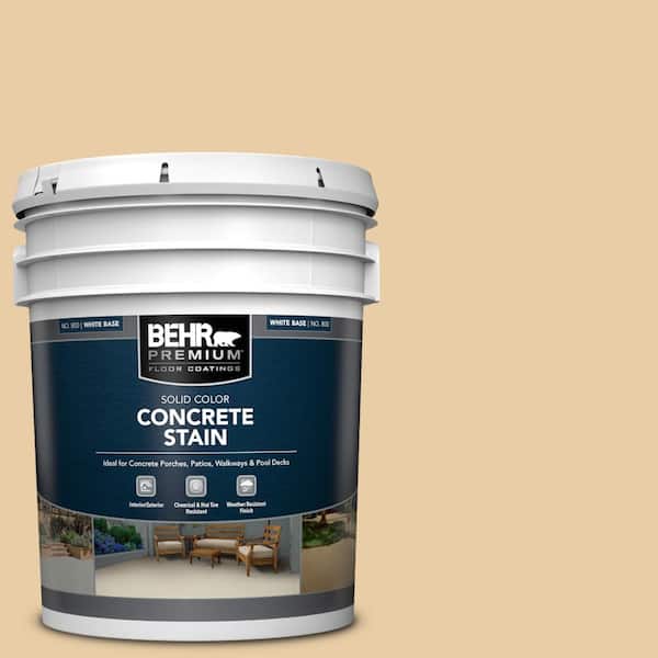 BEHR PREMIUM 5 gal. #PFC-21 Grain Solid Color Flat Interior/Exterior Concrete Stain